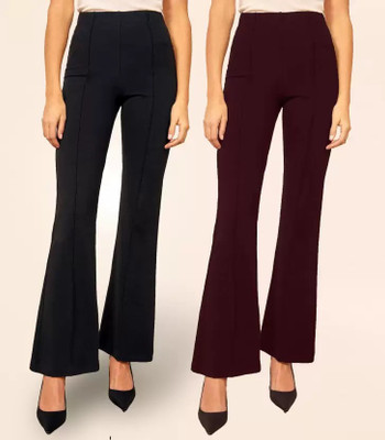 GLADLY Regular Fit Women Black, Brown Trousers