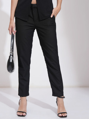 Tokyo Talkies Regular Fit Women Black Trousers