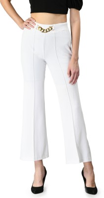 IUGA Regular Fit Women White Trousers