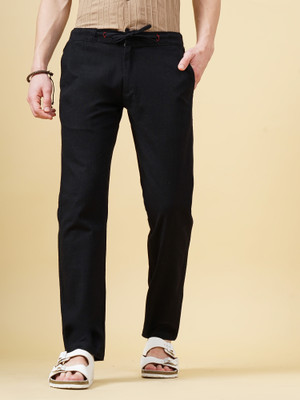 Paul Street Straight Fit Men Black Trousers