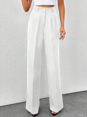 NEXT ONE Loose Fit Women White Trousers