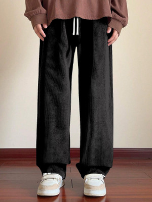 Rajovati Loose Fit Men Black Trousers