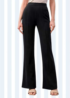 Levony Regular Fit Women Black Trousers