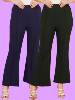 Parona Regular Fit Women Blue, Green Trousers