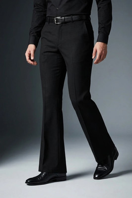 LOVRIN Comfort Fit Men Black Trousers