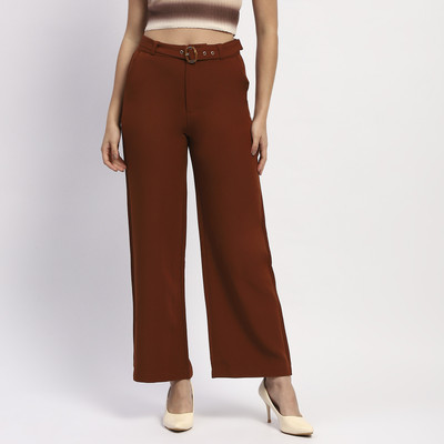 MADAME Straight Fit Women Red Trousers
