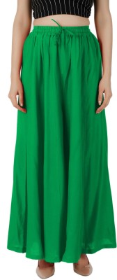 Rajvila Flared Women Green Trousers