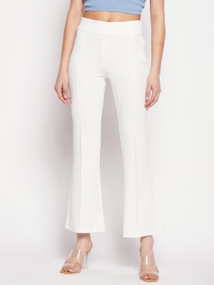 FUBACK Regular Fit Women White Trousers