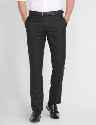 ARROW Regular Fit Men Black Trousers