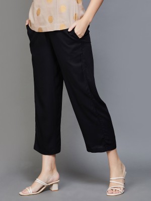 Melange by Lifestyle Regular Fit Women Black Trousers