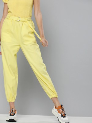 SASSAFRAS Regular Fit Women Yellow Trousers