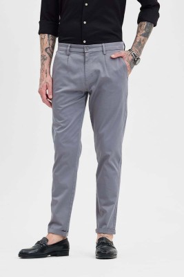 Snitch Slim Fit Men Grey Trousers