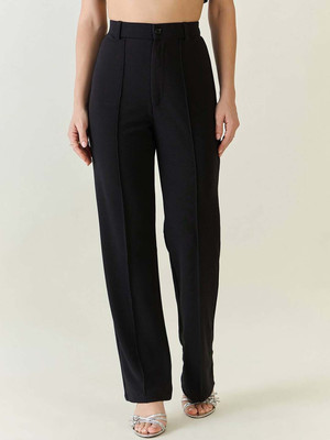 KOTTY Regular Fit Women Black Trousers
