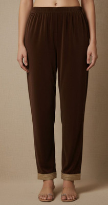 ETHNIQU Regular Fit Women Brown Trousers