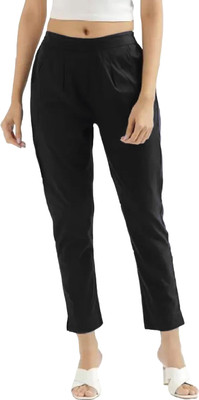 Anmi Slim Fit Women Black Trousers