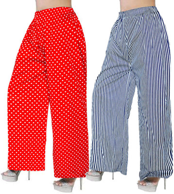 Shunit creation Regular Fit Women Red, White Trousers