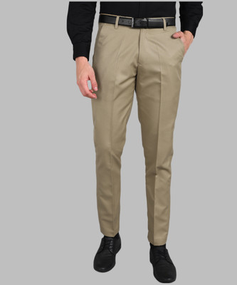 PROVOGUE Slim Fit Men Khaki Trousers
