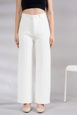 NEYSA Regular Fit Women White Trousers