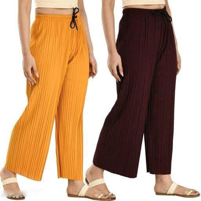 Eminent Enterprise Relaxed Women Yellow, Purple Trousers