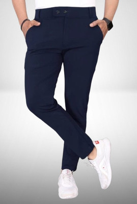 CIVIRASTTYLE Slim Fit Men Blue Trousers