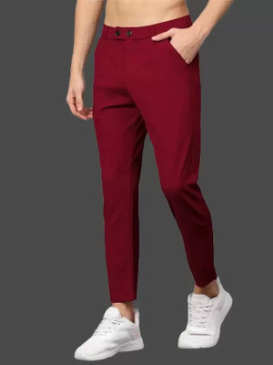 chirag enterprises Slim Fit Men Maroon Trousers