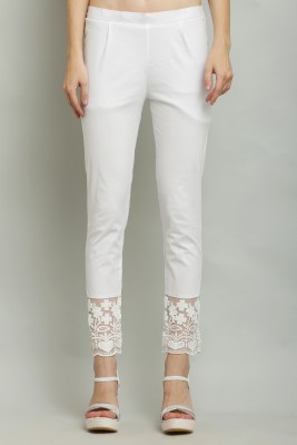 Shopbering Regular Fit Women White Trousers