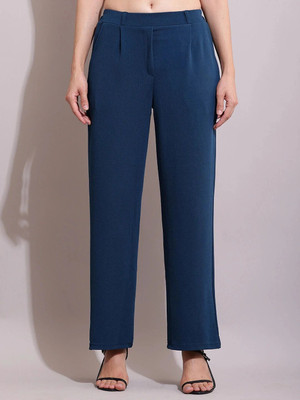 SQEW Loose Fit Women Dark Blue Trousers