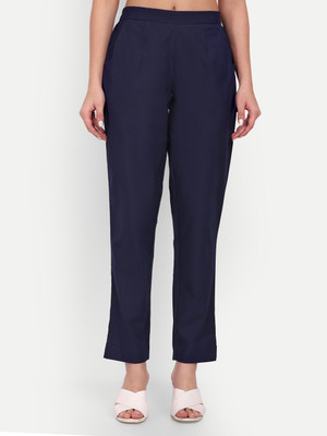 githaan Regular Fit Women Dark Blue Trousers