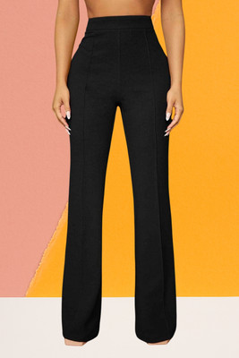 AKOTTY Comfort Fit, Regular Fit Women Black Trousers