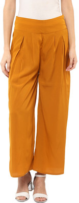 PANNKH Regular Fit Women Yellow Trousers