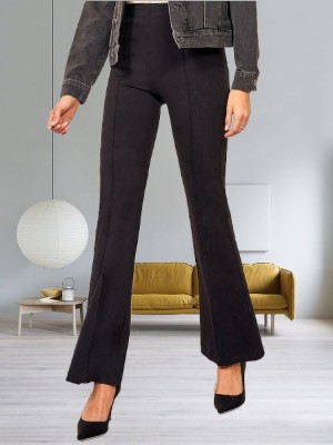 BELWELL Flared Women Black Trousers