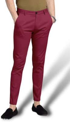 Kishan creation Regular Fit Men Maroon Trousers