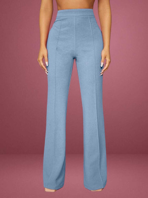 HouseOfCommon Regular Fit Women Light Blue Trousers