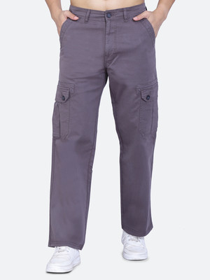 AWACK Regular Fit Men Grey Trousers