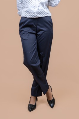 Anyas Regular Fit Women Dark Blue Trousers