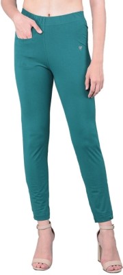 Comfort Lady Regular Fit Women Dark Green Trousers