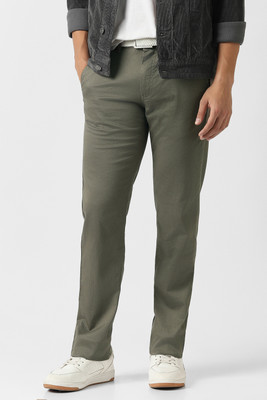 VAN HEUSEN SPORT Slim Fit Men Light Green Trousers
