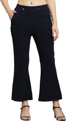 KARIF-CONFIT Regular Fit Women Dark Blue Trousers