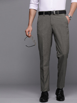 LOUIS PHILIPPE Slim Fit Men Grey Trousers