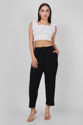 SnM Loose Fit Women Black Trousers