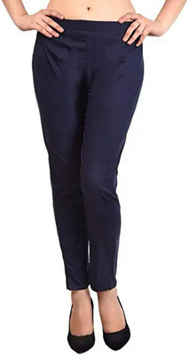 Zkurti Slim Fit Women Dark Blue Trousers
