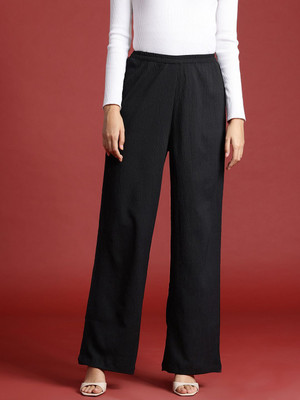 all about you Regular Fit Women Black Trousers