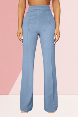 AKOTTY Comfort Fit, Regular Fit Women Light Blue Trousers