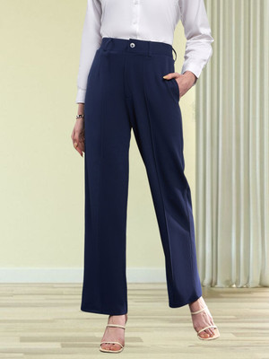 NEYSA Regular Fit Women Dark Blue Trousers