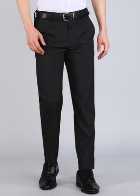 PETER ENGLAND Regular Fit Men Black Trousers
