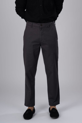 TAILORAEDGE Tapered Men Black Trousers