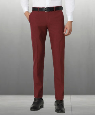 Maleno Slim Fit Men Maroon Trousers