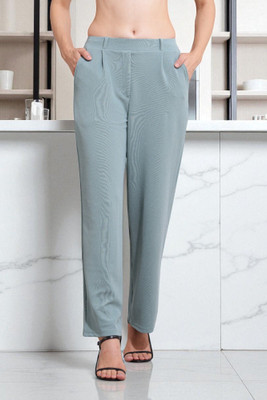 SQEW Loose Fit Women Light Green Trousers