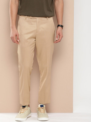 encore by INVICTUS Regular Fit Men Beige Trousers