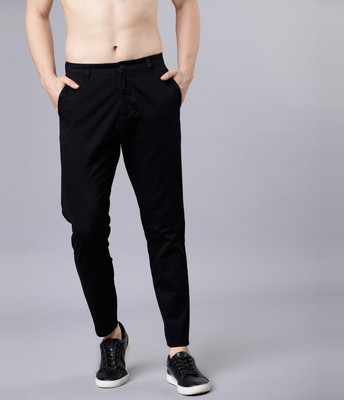 HIGHLANDER Slim Fit Men Black Trousers